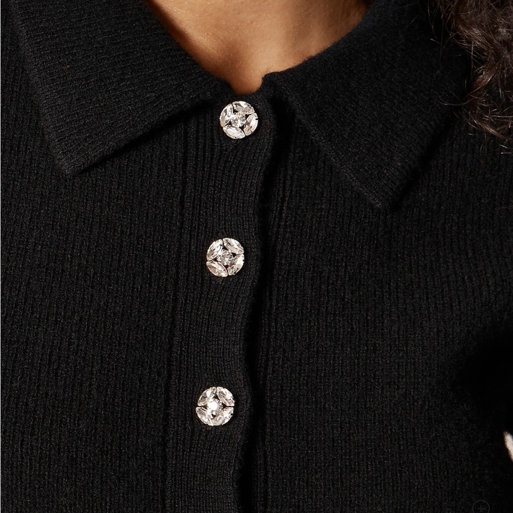 J crew Milano-stitch cinched-waist cardigan with embellished buttons - Picture 2 of 4